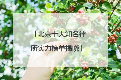 北京十大知名律所实力榜单揭晓