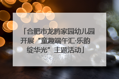 合肥市龙腾家园幼儿园开展“童趣端午汇·乐韵绽华光”主题活动