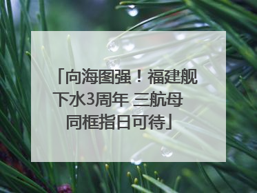 向海图强！福建舰下水3周年 三航母同框指日可待