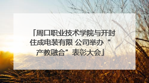周口职业技术学院与开封住成电装有限 公司举办“产教融合”表彰大会