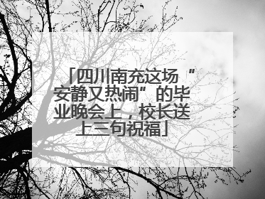四川南充这场“安静又热闹”的毕业晚会上，校长送上三句祝福
