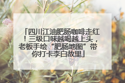 四川江油肥肠咖啡走红！三级口味越喝越上头，老板手绘“肥肠地图”带你打卡李白故里