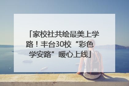 家校社共绘最美上学路！丰台30校“彩色学安路”暖心上线