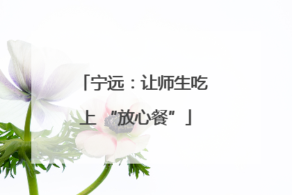 宁远：让师生吃上 “放心餐”