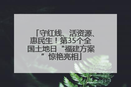 守红线、活资源、惠民生！第35个全国土地日“福建方案”惊艳亮相