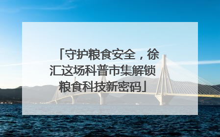 守护粮食安全，徐汇这场科普市集解锁粮食科技新密码