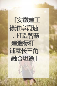 安徽建工徐淮阜高速：打造智慧建造标杆 铺就长三角融合坦途