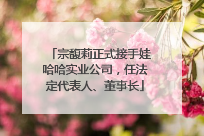 宗馥莉正式接手娃哈哈实业公司，任法定代表人、董事长