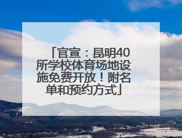 官宣：昆明40所学校体育场地设施免费开放！附名单和预约方式