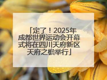 定了！2025年成都世界运动会开幕式将在四川天府新区天府之檐举行