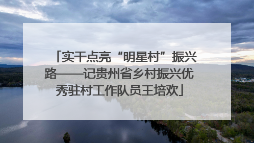 实干点亮“明星村”振兴路——记贵州省乡村振兴优秀驻村工作队员王培欢