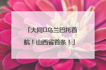 大同⇌乌兰巴托首航！山西省首条！