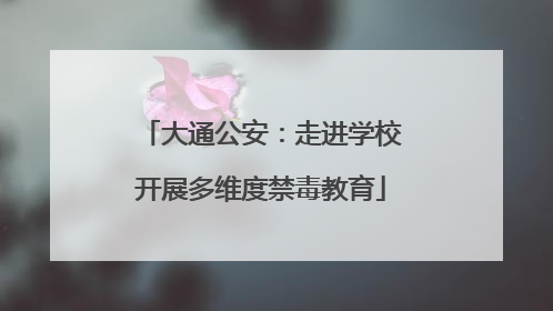 大通公安：走进学校开展多维度禁毒教育