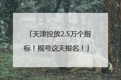 天津投放2.5万个指标！摇号这天报名！