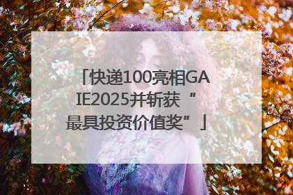 快递100亮相GAIE2025并斩获“最具投资价值奖”