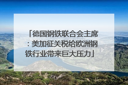 德国钢铁联合会主席：美加征关税给欧洲钢铁行业带来巨大压力