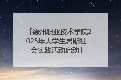 德州职业技术学院2025年大学生暑期社会实践活动启动