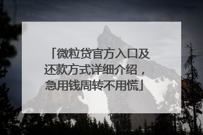 微粒贷官方入口及还款方式详细介绍，急用钱周转不用慌