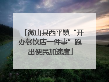 微山县西平镇“开办餐饮店一件事”跑出便民加速度