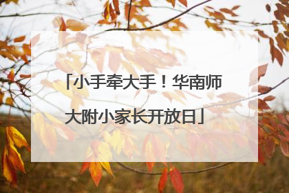 小手牵大手！华南师大附小家长开放日