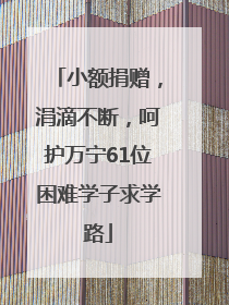 小额捐赠，涓滴不断，呵护万宁61位困难学子求学路