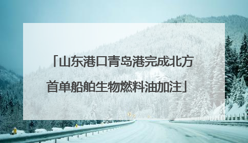 山东港口青岛港完成北方首单船舶生物燃料油加注