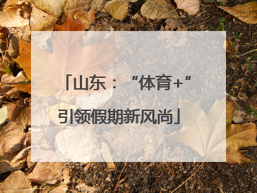 山东：“体育+”引领假期新风尚