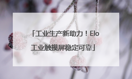 工业生产新助力！Elo 工业触摸屏稳定可靠