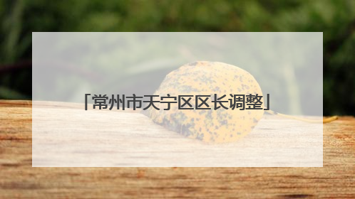 常州市天宁区区长调整