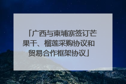 广西与柬埔寨签订芒果干、榴莲采购协议和贸易合作框架协议