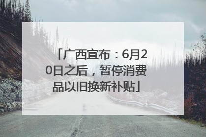 广西宣布：6月20日之后，暂停消费品以旧换新补贴