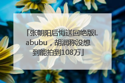 张朝阳后悔送回绝版Labubu，胡润称没想到能拍到108万