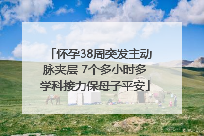 怀孕38周突发主动脉夹层 7个多小时多学科接力保母子平安