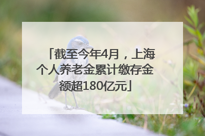 截至今年4月，上海个人养老金累计缴存金额超180亿元