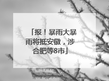 报！暴雨大暴雨将抵安徽，涉合肥等8市