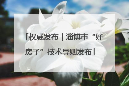 权威发布｜淄博市“好房子”技术导则发布