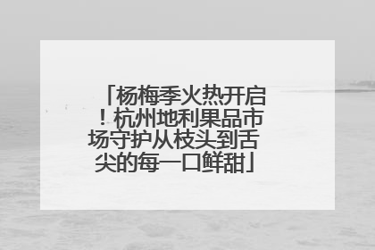 杨梅季火热开启！杭州地利果品市场守护从枝头到舌尖的每一口鲜甜
