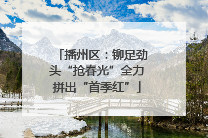 播州区：铆足劲头“抢春光”全力拼出“首季红”