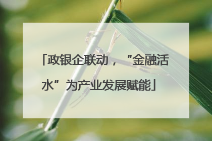 政银企联动，“金融活水”为产业发展赋能