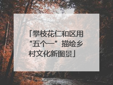 攀枝花仁和区用“五个一”描绘乡村文化新图景