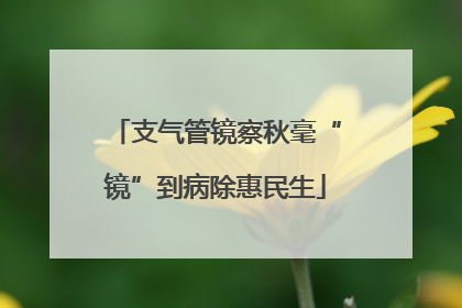 支气管镜察秋毫“镜”到病除惠民生