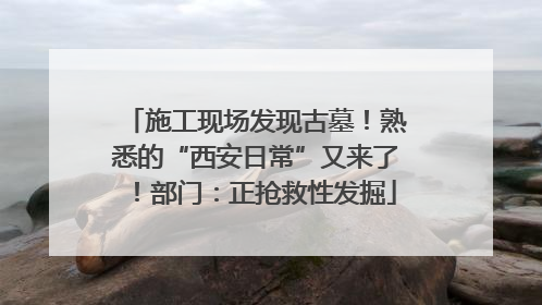施工现场发现古墓！熟悉的“西安日常”又来了！部门：正抢救性发掘