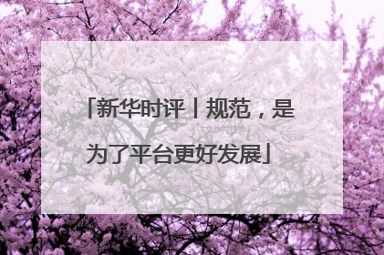 新华时评丨规范，是为了平台更好发展