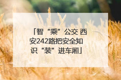 智“乘”公交 西安242路把安全知识“装”进车厢