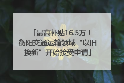 最高补贴16.5万！衡阳交通运输领域“以旧换新”开始接受申请