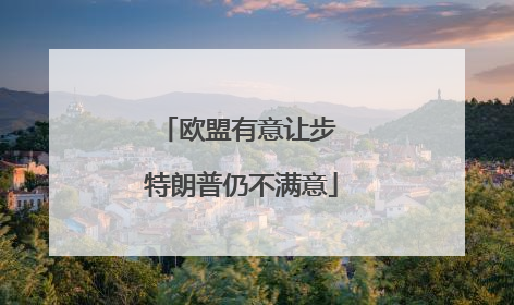 欧盟有意让步 特朗普仍不满意
