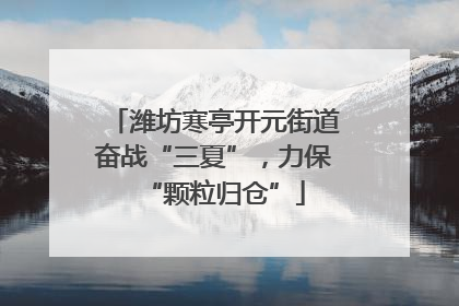 潍坊寒亭开元街道奋战“三夏”，力保“颗粒归仓”