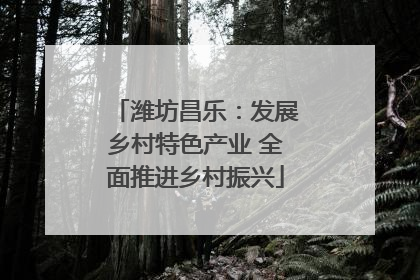 潍坊昌乐：发展乡村特色产业 全面推进乡村振兴