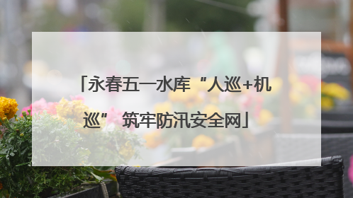 永春五一水库“人巡+机巡” 筑牢防汛安全网