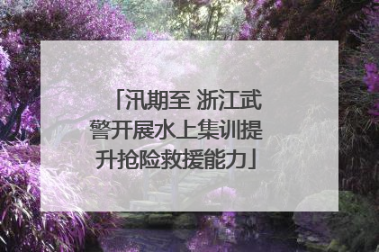 汛期至 浙江武警开展水上集训提升抢险救援能力